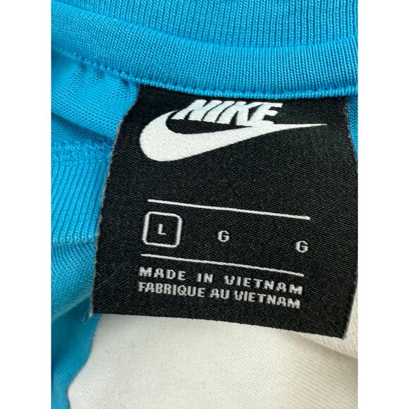 Nike Colorblock Crewneck Sweatshirt Men’s Blue/White Swoosh Logo CK1299-487 Sz L - Picture 3 of 11